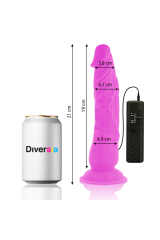 DIVERSIA - DILDO VIBRANTE FLESSIBILE VIOLA 21 CM -O- 4.9 CM