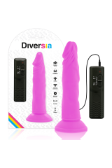 DIVERSIA - DILDO VIBRANTE FLESSIBILE VIOLA 23 CM -O- 4.3 CM