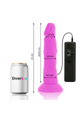 DIVERSIA - DILDO VIBRANTE FLESSIBILE VIOLA 23 CM -O- 4.3 CM