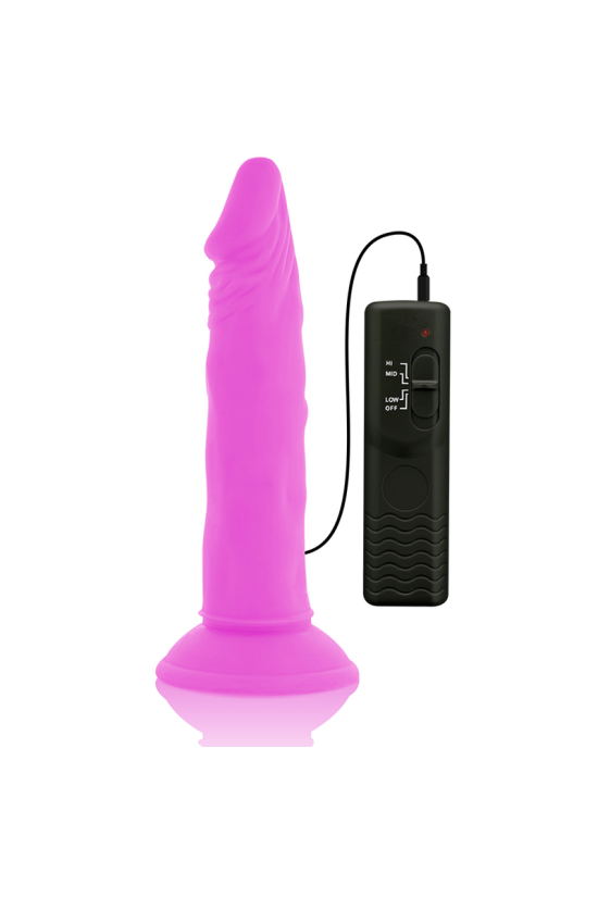 DIVERSIA - DILDO VIBRANTE FLESSIBILE VIOLA 23 CM -O- 4.3 CM