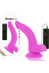 DIVERSIA - DILDO VIBRANTE FLESSIBILE VIOLA 21.5 CM -O- 4.5 CM