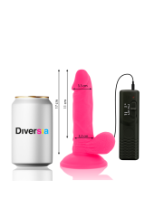 DIVERSIA - DILDO VIBRANTE FLESSIBILE ROSA 17 CM -O- 3.3 CM