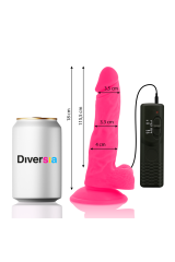 DIVERSIA - DILDO VIBRANTE FLESSIBILE ROSA 18 CM -O- 4 CM