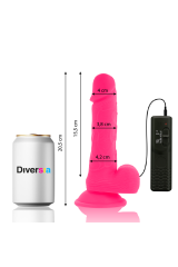 DIVERSIA - DILDO VIBRANTE FLESSIBILE ROSA 20.5 CM -O- 4.2 CM