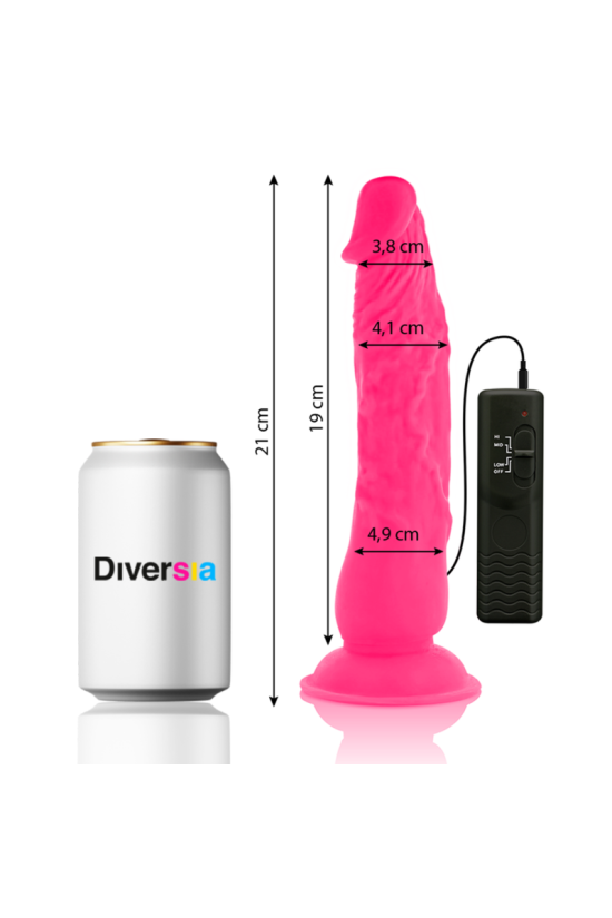 DIVERSIA - DILDO VIBRANTE FLESSIBILE ROSA 21 CM -O- 4.9 CM