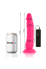 DIVERSIA - DILDO VIBRANTE FLESSIBILE ROSA 21 CM -O- 4.9 CM