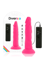DIVERSIA - DILDO FLESSIBILE CON VIBRAZIONE ROSA 23 CM -O- 4.3 CM