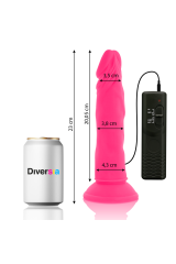 DIVERSIA - DILDO FLESSIBILE CON VIBRAZIONE ROSA 23 CM -O- 4.3 CM