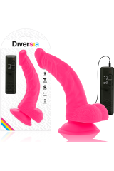 DIVERSIA - DILDO VIBRANTE FLESSIBILE ROSA 21.5 CM -O- 4.5 CM