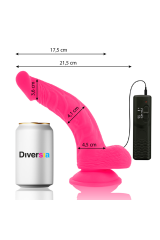 DIVERSIA - DILDO VIBRANTE FLESSIBILE ROSA 21.5 CM -O- 4.5 CM