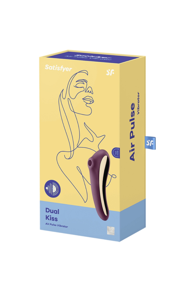 SATISFYER - VIBRATORE DUAL KISS AIR PULSE ROSSO VINO
