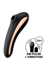SATISFYER - VIBRATORE DUAL KISS AIR PULSE NERO