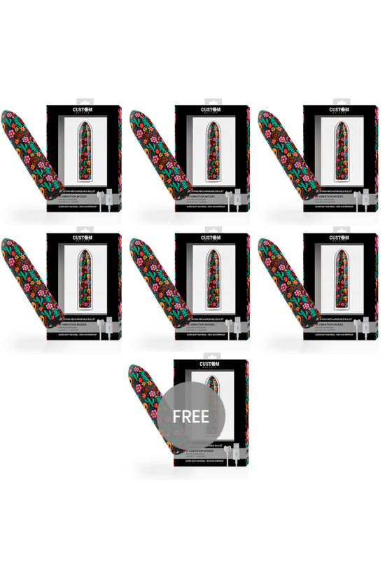 CUSTOM BULLETS - RICARICABILE SKULL BULLET MAGNETICO 10 INTENSITÀ 6 + 1 GRATIS