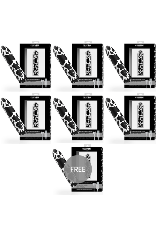 CUSTOM BULLETS - RICARICABILE COW BULLET MAGNETICO 10 INTENSITÀ 6 + 1 IN OMAGGIO