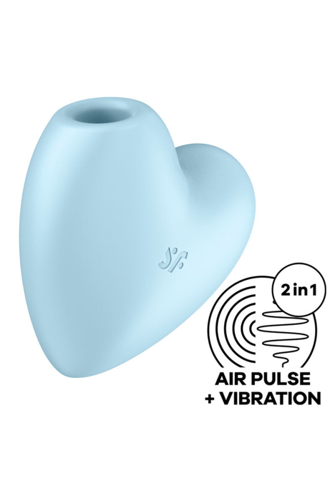 SATISFYER - CUTIE HEART STIMOLATORE E VIBRATORE A IMPULSI D'ARIA BLU