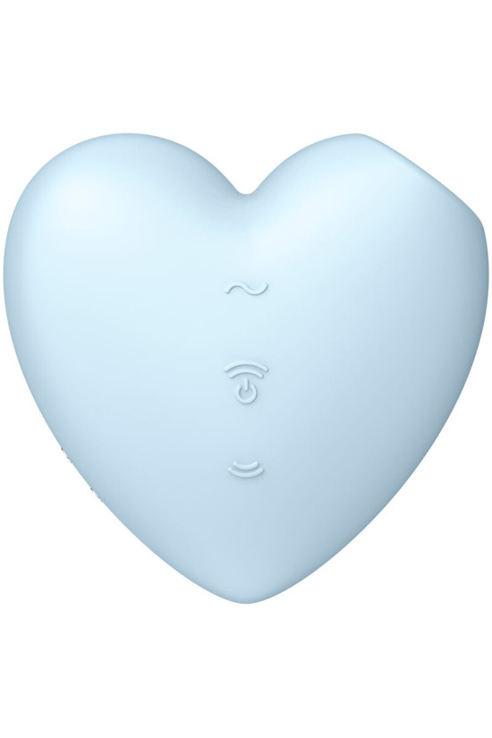 SATISFYER - CUTIE HEART STIMOLATORE E VIBRATORE A IMPULSI D'ARIA BLU