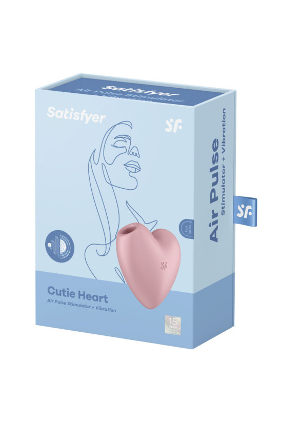 SATISFYER - CUTIE HEART STIMOLATORE E VIBRATORE AIR PULSE ROSA