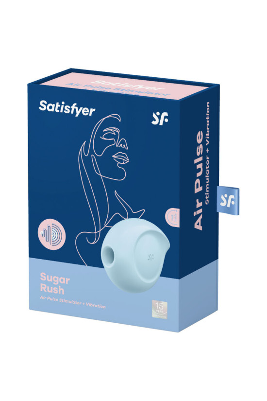 SATISFYER - STIMOLATORE E VIBRATORE A IMPULSI D'ARIA SUGAR RUSH BLU