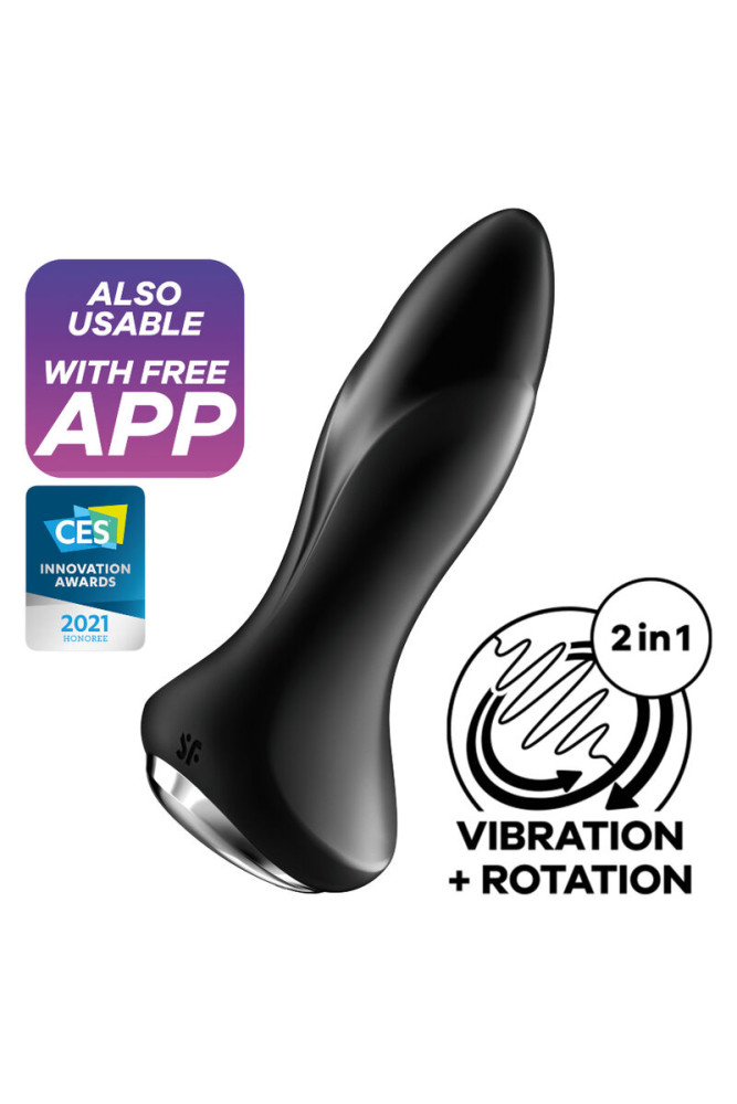 SATISFYER - ROTATOR PLUG 1+ APP VIBRANTE PLUG NERO