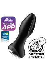 SATISFYER - ROTATOR PLUG 2+ APP VIBRANTE PLUG NERO