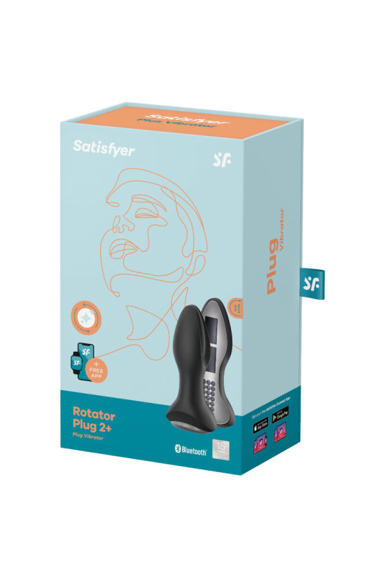 SATISFYER - ROTATOR PLUG 2+ APP VIBRANTE PLUG NERO