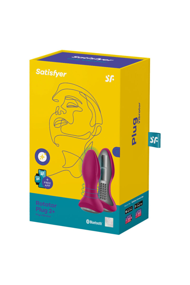 SATISFYER - ROTATOR PLUG 2+ APP VIBRANTE PLUG ROSSO