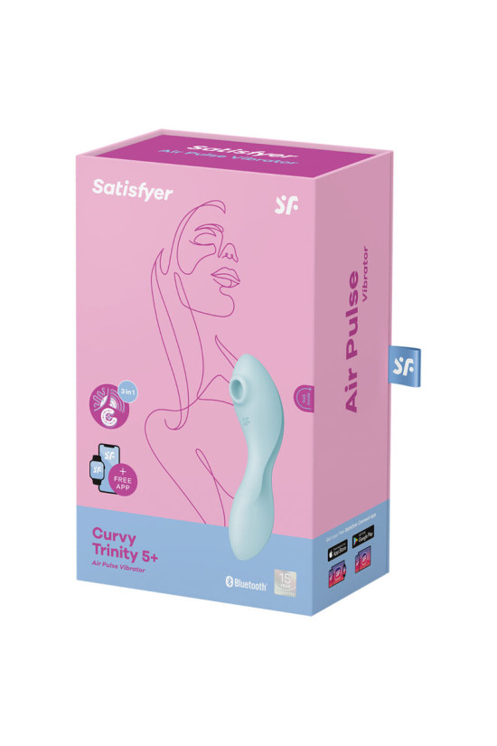 SATISFYER - STIMOLATORE E VIBRATORE CURVY TRINITY 5 AIR PULSE BLU