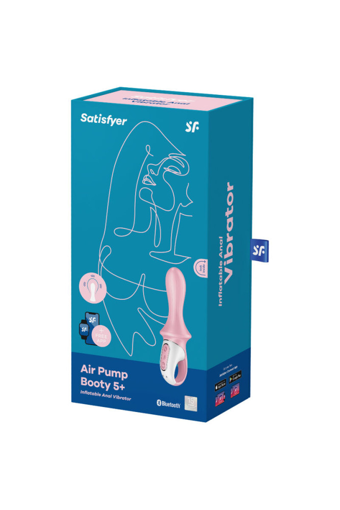SATISFYER - VIBRATORE ANALE GONFIABILE AIR PUMP BOOTY 5+ ROSA