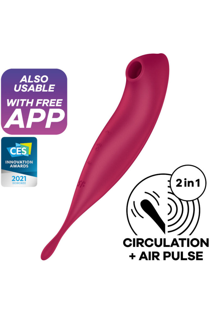 SATISFYER - STIMOLATORE E VIBRATORE TWIRLING PRO+ ROSSO
