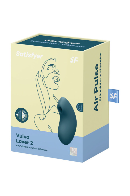 SATISFYER - STIMOLATORE E VIBRATORE A IMPULSI D'ARIA VULVA LOVER 2  BLU
