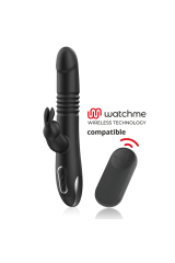 BLACK&SILVER - KENJI VIBRATORE RABBIT UP & DOWN + TELECOMANDO WATCHME