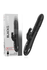 BLACK&SILVER - KENJI VIBRATORE RABBIT UP & DOWN + TELECOMANDO WATCHME