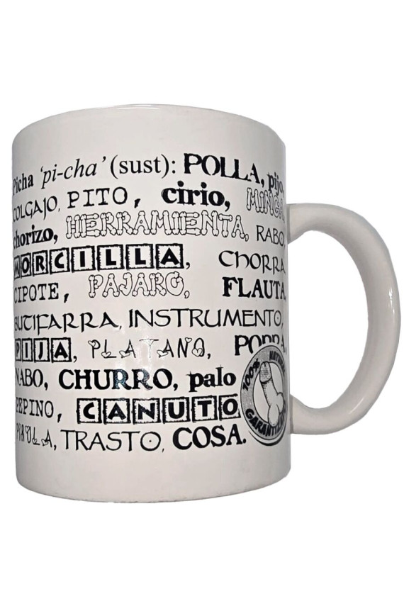 DIABLO PICANTE - TAZZA BIANCA CON SINONIMI DI PENE 370 ML