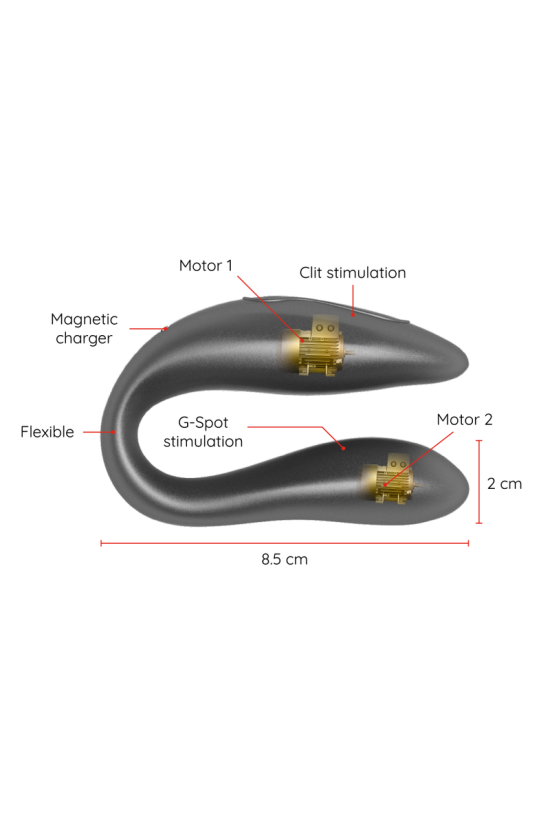 ONINDER - STIMOLATORE DEL PUNTO G E DEL CLITORALE LISBOA NERO - APP GRATUITA