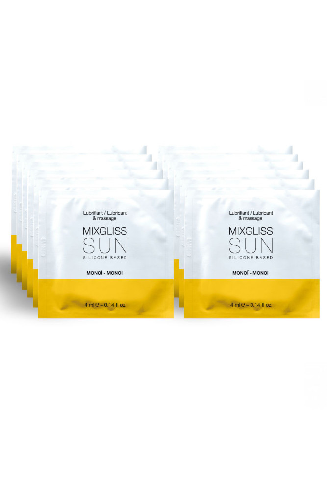 MIXGLISS - LUBRIFICANTE A BASE SILICONE AROMA MONOI 12 MONODOSE 4ML