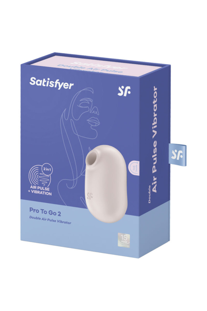SATISFYER - PRO TO GO 2 DOPPIO STIMOLATORE E VIBRATORE BEIGE