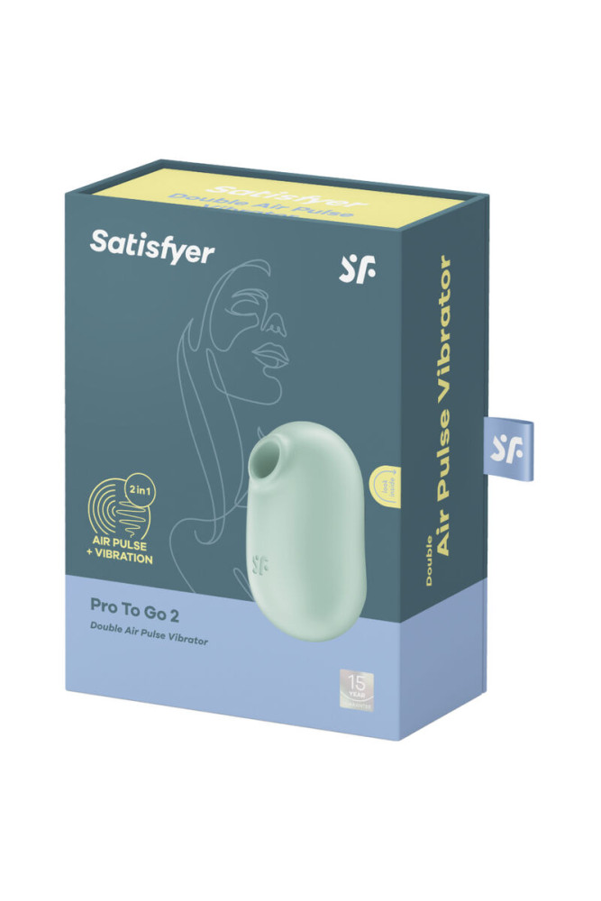 SATISFYER - PRO TO GO 2 DOPPIO STIMOLATORE E VIBRATORE VERDE