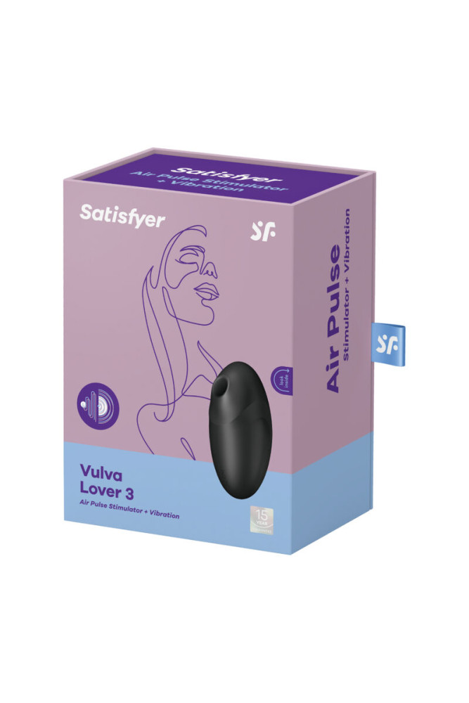 SATISFYER - STIMOLATORE E VIBRATORE VULVA LOVER 3 NERO