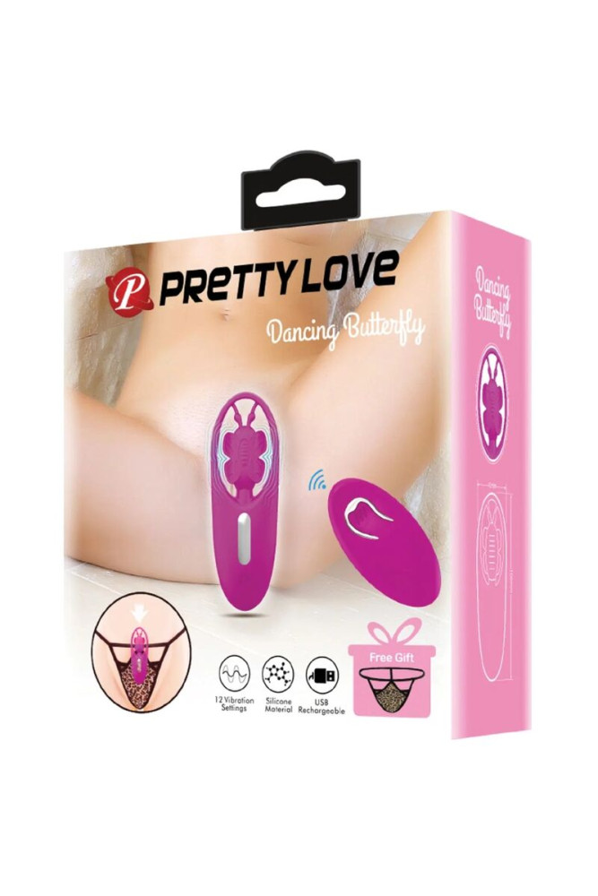 PRETTY LOVE - STIMOLATORE A FARFALLA PER MUTANDINE DANCING CON TELECOMANDO LILLA