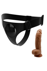 PRETTY LOVE - IMBRAGATURA SLIP UNIVERSALE IMBRAGATURA CON DILDO MICHEAL 20 CM NERO