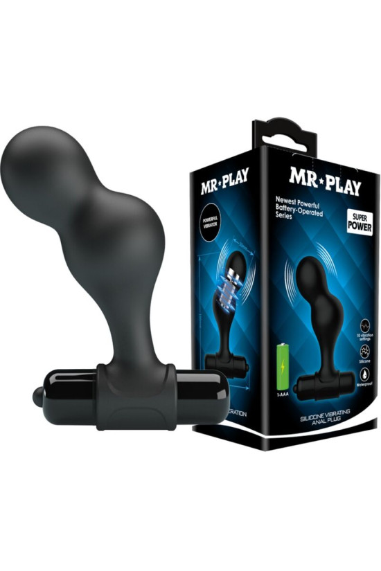 MR PLAY - PLUG ANALE VIBRATORE IN SILICONE NERO