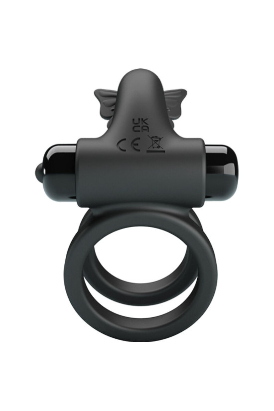 PRETTY LOVE - DOPPIO ANELLO VIBRANTE CON STIMOLATORE NERO