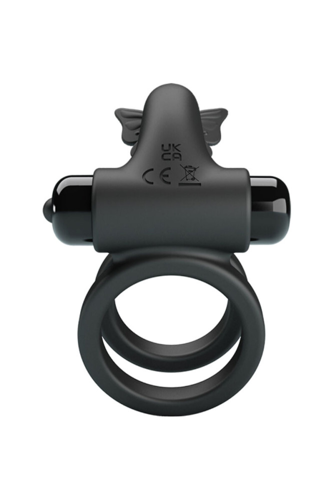 PRETTY LOVE - DOPPIO ANELLO VIBRANTE CON STIMOLATORE NERO