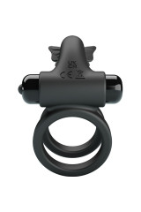 PRETTY LOVE - DOPPIO ANELLO VIBRANTE CON STIMOLATORE NERO