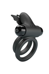 PRETTY LOVE - DOPPIO ANELLO VIBRANTE CON STIMOLATORE NERO