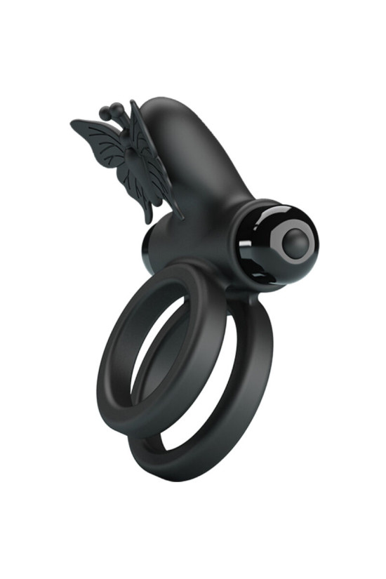 PRETTY LOVE - DOPPIO ANELLO VIBRANTE CON STIMOLATORE NERO