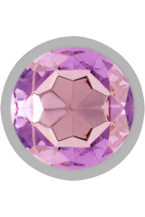 INTENSE - PLUG ANALE IN METALLO ALLUMINIO CON CRISTALLO VIOLA MISURA S