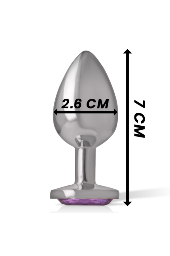 INTENSE - PLUG ANALE IN METALLO ALLUMINIO CON CRISTALLO VIOLA MISURA S