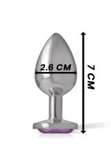 INTENSE - PLUG ANALE IN METALLO ALLUMINIO CON CRISTALLO VIOLA MISURA S