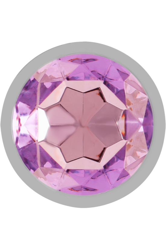 INTENSE - PLUG ANALE IN METALLO ALLUMINIO CON CRISTALLO VIOLA TAGLIA M